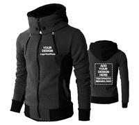 Felpa con cappuccio personalizzata da uomo da lavoro fai da te progetta le tue giacche con testo personalizzato logo foto felpa con cappuccio giacca sportiva da esterno,Black-M