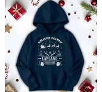 Felpa con cappuccio personalizzata Family Lappland Adventure Natale Babbo...