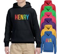 Felpa con cappuccio personalizzata per bambini qualsiasi testo il tuo nome...