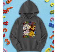 Felpa con cappuccio personalizzata ragazzo ragazza cartone animato leone...