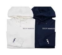 Felpa con Cappuccio Personalizzata - Ricamata su Misura con Numeri Romani, Abbinata per Coppie con Viso di Animale Domestico