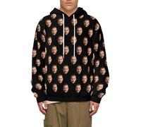 Felpa con Cappuccio Personalizzate Felpe Leggera Personalizzata Il Tuo con Foto del Viso Uomo Donna Hoodie Streetwear Famiglia Coppia Idee Regalo Personalizzati