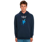 Felpa con Cappuccio Personalizzato Uomo Stampato IN France. Colore Blu Navy
