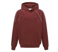 Felpa con cappuccio pesante Streetwear con elementi riflettenti per una luce visibile al buio, coulisse regolabile come giacca invernale casual autunnale, Colore: rosso, M