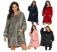 FELPA CON CAPPUCCIO PILE COPERTA GRANDI DIMENSIONI CALDA OVERSIZE INDOSSABILE