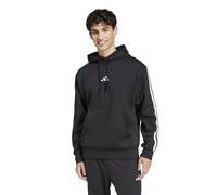 adidas Uomo Essential Three Stripes Fleece Hoodie Sweatshirt, Black/White, M
