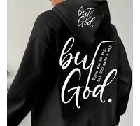Felpa con cappuccio pullover cristiano da donna taglie forti But God There Was No Way But God Made A Way 0XL,1XL,2XL,3XL,4XLsloganTessuto in maglia