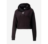 Felpa con cappuccio Puma Cropped nero donna - S