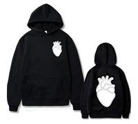 Felpa con Cappuccio Qlf Only Family PNL con Stampa a Cuore, da Uomo e da Donna, Casual, Oversize, Stile Sportivo, Vintage, con personalità