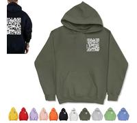 Felpa con Cappuccio QR Code, Felpa con Cappuccio Funny Fu QR Code, scansione del codice QR Scherzo Divertente con Cappuccio Unisex, Felpa Spessa Invernale for Tenere al Caldo(Dark Green,L)