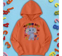 Felpa con cappuccio ragazzo e ragazza Number Day Ideas Carino elefante...