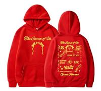 Felpa con cappuccio retrò Gracie Abrams The Secret of Us Tour, a maniche lunghe, casual, unisex, Rosso, XS
