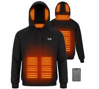 Felpa con Cappuccio Riscaldata Giacca con Cappuccio Riscaldante con e in Pile per Uomo e Donna - Giacca Termica Intelligente 6 Zone, 3 Livelli di Calore - Batteria 7.4V 16000mAh per Outdoor, Campeggio