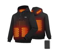 Felpa con Cappuccio Riscaldata Giacca con Cappuccio Riscaldante con e in Pile per Uomo e Donna - Giacca Termica Intelligente 6 Zone, 3 Livelli di Calore - Batteria 7.4V 16000mAh per Outdoor, Campeggio