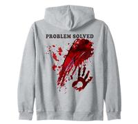 Felpa con Cappuccio Risolto Problem Solved Bloody Hand Splatter Blood Stained Felpa con Cappuccio