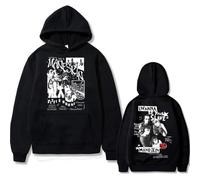 Felpa con Cappuccio Rock Band Felpa con Stampa Man-e-Skin Felpa Oversize Punk retrò da Uomo Felpa con Cappuccio in Cotone Pile da Uomo Felpa con Cappuccio da Strada Allentata da Uomo XS-3XL-Black||XS