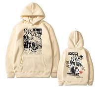 Felpa con Cappuccio Rock Band Felpa con Stampa Man-e-Skin Felpa Oversize Punk retrò da Uomo Felpa con Cappuccio in Cotone Pile da Uomo Felpa con Cappuccio da Strada Allentata da Uomo XS-3XL-Black||XS