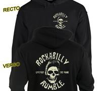 Felpa con Cappuccio Rockabilly Rumble - 'N Teddy Ragazzo Cranio - Maglione