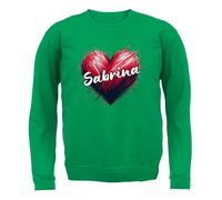 Felpa Con Cappuccio Sabrina A Cuore Per Bambini - Fan Di Canto D'Amore