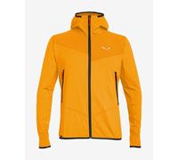 Felpa con cappuccio Salewa Agner Hybrid Polarlite Durastretch Full Zip giallo - S