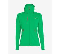 Felpa con cappuccio Salewa Agner Hybrid Polarlite Durastretch Full-Zip verde donna - S