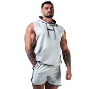 Felpa con cappuccio senza maniche Nebbia Hero Gris XL