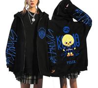 Felpa con Cappuccio SKZ Karma Felpa Zip Sportiva BangChan Lee Wissen Changbin Hyunjin Han Felix Seungmin I.N Harajuku Moda Streetwear Sweatshirt Larghe Top