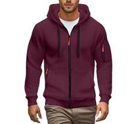 Felpa con cappuccio slim fit per uomo, pullover sportivo in colore unito, tessuto non elasticizzato ma comodo, capo casual per inverno e autunno, abbigliamento da indossare ogni giorno