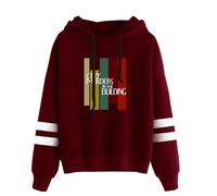 Felpa con Cappuccio Solo omicidi nell'edificio Felpa a Maniche Lunghe da Uomo, Donna di Grandi Dimensioni Moda Pullover Vintage Sportswear Collo Rotondo Harajuku Streetwear Giacca Allentata-Red||XXS