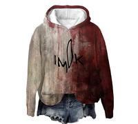 Felpa con cappuccio sottile da donna Don't Worry It's Not My Blood Bloody Halloween felpa con cappuccio lunga zip up felpa, Rosa acceso, S