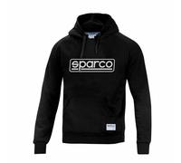 Sparco Hoodie Frame felpa da uomo nera con cappuccio Tg L in cotone