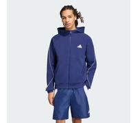 adidas Uomo Stadium Small Logo Full-Zip Hoodie Sweatshirt, Dark Blue, M