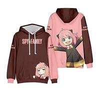 Felpa con Cappuccio Stampa 3D Sweatshirt Manica Lunga Hoodie per Ragazzi Ragazze Anya Loid Yor Forger Anime Cosplay Pullover