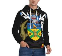 Felpa con Cappuccio Stampa Isole Salomone Emblema Nazionale Uomo Pullover Felpa Giacca Casual Sportiva Tutte Le Stagioni Polsini A Coste Comfort Fit Annuale Versatile