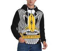 Felpa con Cappuccio Stampa Repubblica del Sudan del Sud Emblema Nazionale Uomo Pullover Felpa Giacca Casual Sportiva Taglio Ampio Tasca Kangaroo Versatile Morbida Leggera Calda Comfortevole