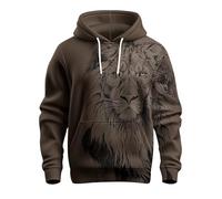 Felpa con cappuccio stampata 3D Lions 2025 da uomo con motivo bue felpe invernali a maniche lunghe felpe con cappuccio per esterni felpa calda casual per vacanze maglioni per il tempo libero weekend