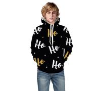 Felpa con cappuccio stampata in 3D con albero di Natale e Babbo Natale, collezione Natale e ragazze. Un top carino e confortevole. Feste Giornaliere Vacanze Festeggianti