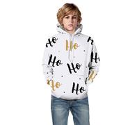 Felpa con cappuccio stampata in 3D con albero di Natale e Babbo Natale, collezione Natale e ragazze. Un top carino e confortevole. Feste Giornaliere Vacanze Festeggianti