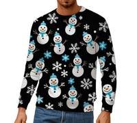 Felpa con Cappuccio Stampata per Le Feste, Pullover a Maniche Lunghe, Girocollo, Morbida e Casual, Streetwear