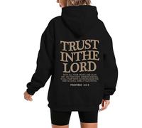 Felpa con cappuccio stampata per una felpa casual a maniche lunghe dal design elegante - comodo top da indossare ogni giorno, Nero , M