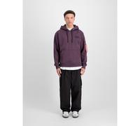 Felpa con cappuccio stampata sul retro Alpha Industries Violet L