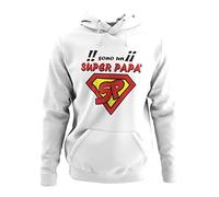 Felpa con Cappuccio Super papà Eroe per la Festa del papà Idea Regalo Divertente Festa a Sorpresa Maglione con Cappuccio e Tascone