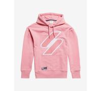 Felpa con cappuccio Superdry Code Logo Chenilla Os rosa donna - M-L