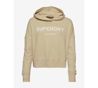 Felpa con cappuccio Superdry Core Sport Crop beige bianco donna - XL