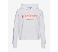 Felpa con cappuccio Superdry Core Sport Crop bianco arancio donna - XXS