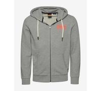 Felpa con cappuccio Superdry Logo Vintage Neon Full Zip grigio arancio - S
