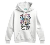 Felpa con Cappuccio Team WGF Lyon Youtuber Italia - Cotone Morbido Organico (IT, età, 12 Anni, 14 Anni, Regular, Standard, Bianco)