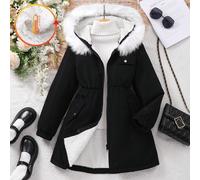 Felpa con cappuccio termica e imbottita, adatta per ragazze tra l adolescenza e l età adulta, per un uso casual e quotidiano, autunno/inverno 8Y,9Y,10Y,11-12YTessuto