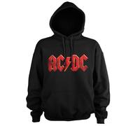 Felpa Con Cappuccio Ufficialmente Licenziata AC/DC - Logo Invecchiato