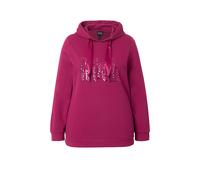 Felpa con cappuccio Ulla Popken da donna taglie forti paillettes scritta...